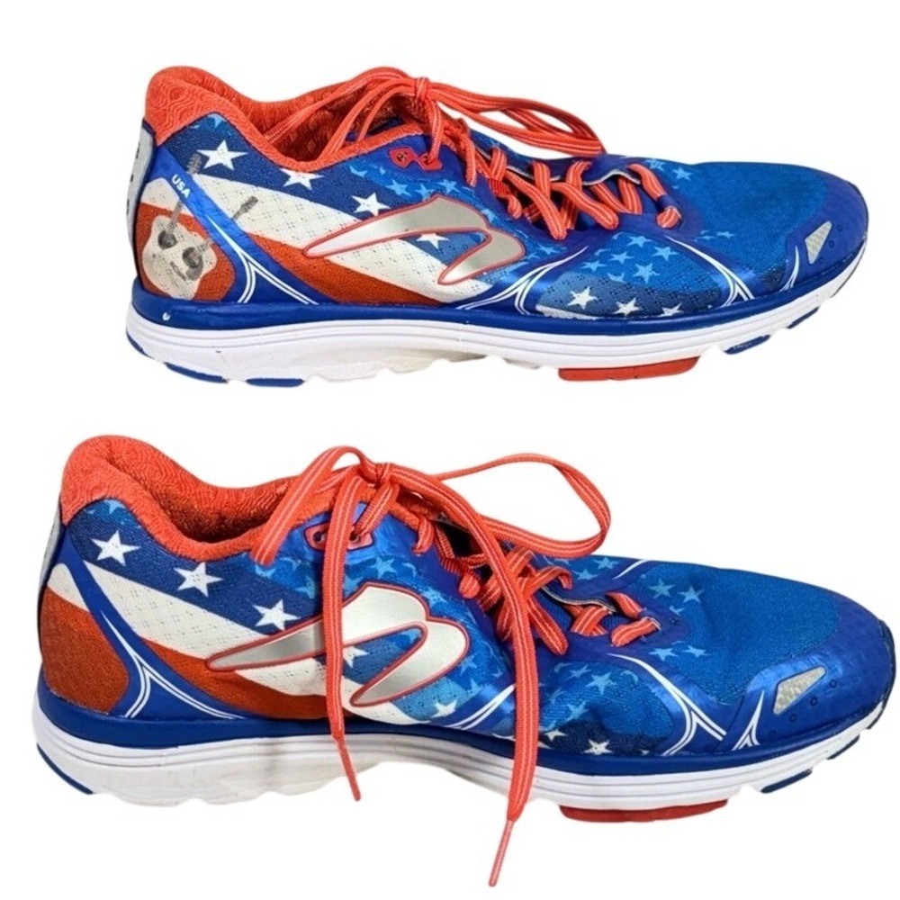 Taps Newton Gatlin Brothers size men 9.5 W 11 Running Shoes Patriotic Blue & Red